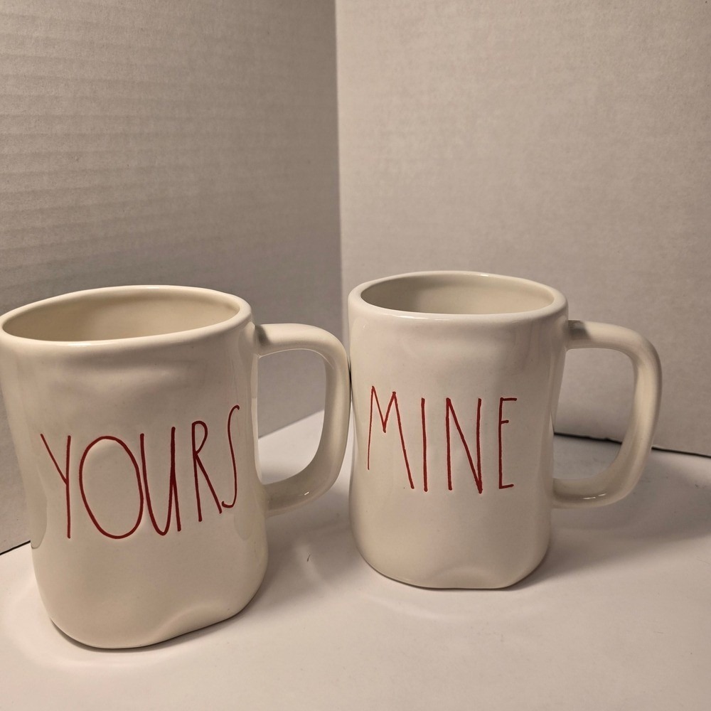 Rae Dunn White and‎ Red Mugs - Yours and Mine